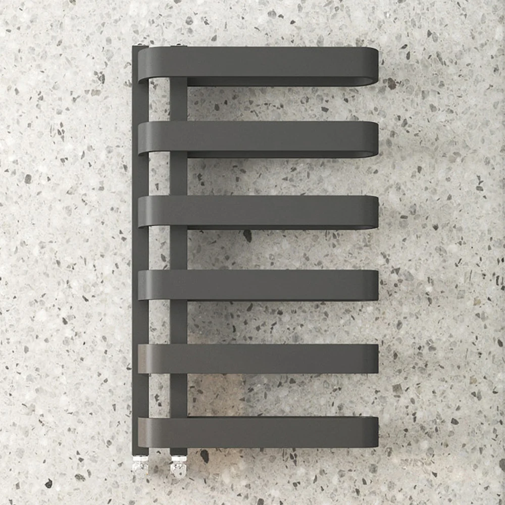 Milan Curved Anthracite 850 X 500 Designer Flat Panel Heated Towel Rail - 6 Sections 4 Milan Curved Anthracite 850 X 500 Designer Flat Panel Heated Towel Rail - 6 Sections - Image 4