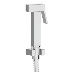 Milan Square Douche Shower Spray Kit With Wall Bracket And Hose Chrome