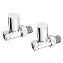Arezzo Modern Straight Radiator Valves Chrome -Victorian Plumbing Store modernstraightradiatorvalveschromenl
