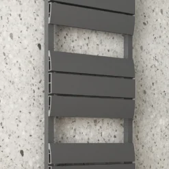 Monza Anthracite Aluminium Heated Towel Rail 1200 X 500mm Curved Panels