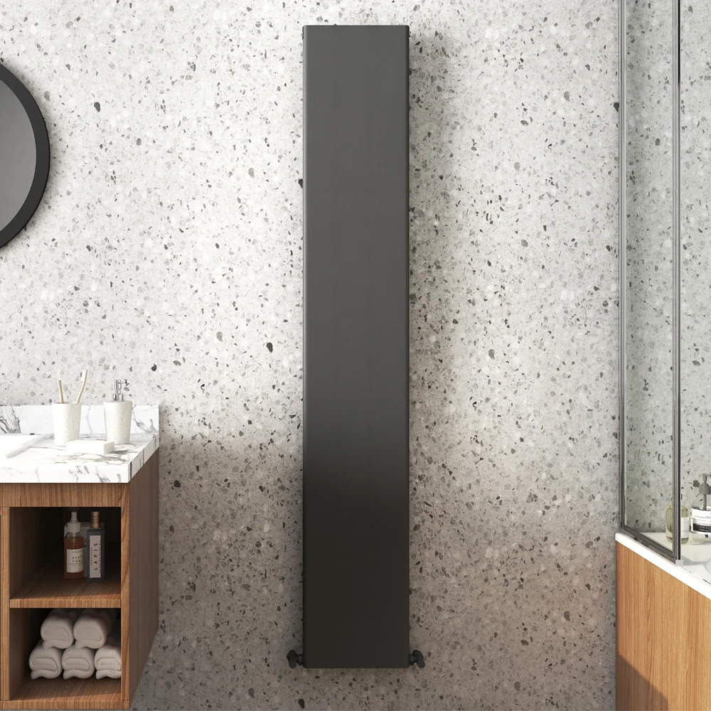 Monza Anthracite Flat Panel Aluminium Radiator 1800 X 300mm 2 Monza Anthracite Flat Panel Aluminium Radiator 1800 X 300mm - Image 2
