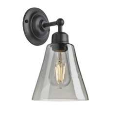 Industville Orlando 6" Tinted Glass Flask Wall Light -Smoke Grey