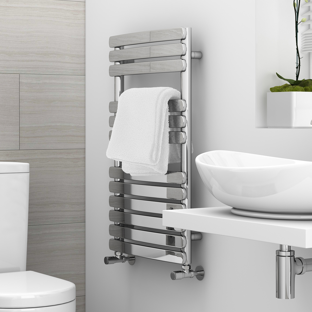 Murano Curved H800mm X W490mm Heated Towel Rail - Chrome 4 Murano Curved H800mm X W490mm Heated Towel Rail - Chrome - Image 4