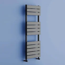 Milan Matt Black H1213mm X W500mm Heated Towel Rail