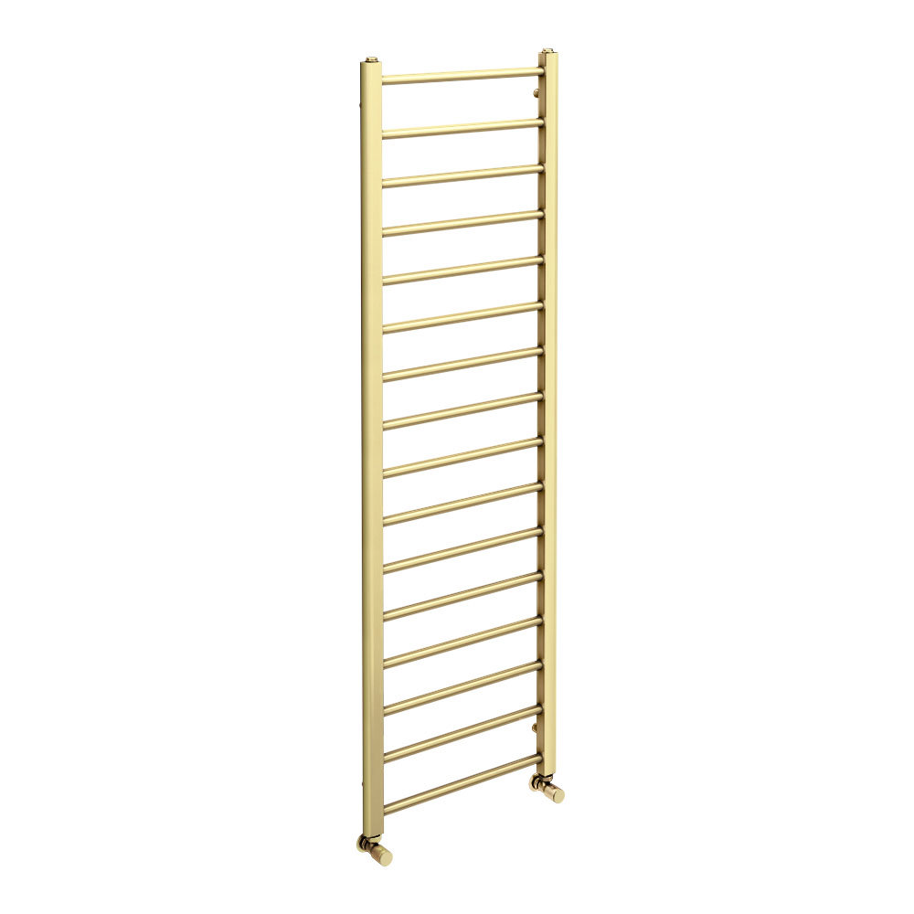 Arezzo Brushed Brass 1600 X 500mm Straight Heated Towel Rail (incl. Valves + Electric Heating Kit) 6 Arezzo Brushed Brass 1600 X 500mm Straight Heated Towel Rail (incl. Valves + Electric Heating Kit) - Image 6