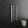 Arezzo 800 X 500mm Brushed Brass Straight Heated Towel Rail
