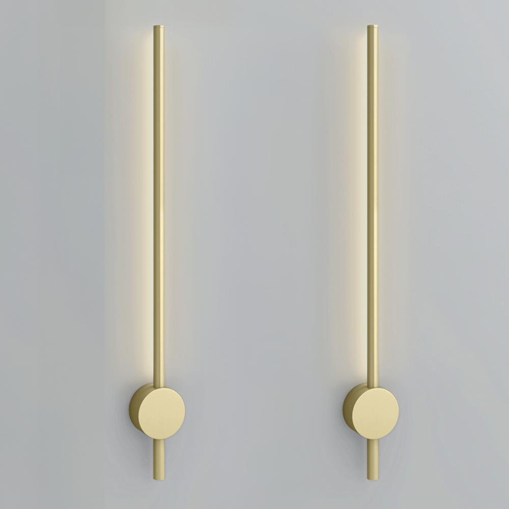 2 X Ellis & Co Lacerva Pillar Bathroom Wall Light - Brushed Brass 2 2 X Ellis & Co Lacerva Pillar Bathroom Wall Light - Brushed Brass - Image 2