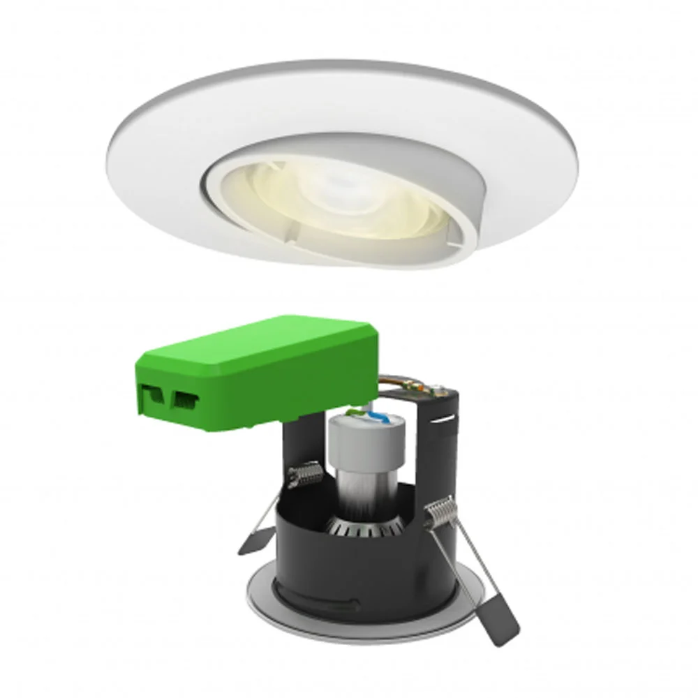 Ellis & Co Smart WiFi/Bluetooth Fire Rated Downlight Light IP20 Matt White 1 Ellis & Co Smart WiFi/Bluetooth Fire Rated Downlight Light IP20 Matt White