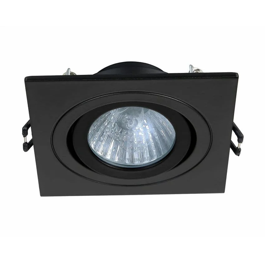 Ellis & Co IP65 Matt Black Square Tiltable Bathroom Downlight 1 Ellis & Co IP65 Matt Black Square Tiltable Bathroom Downlight