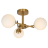 Ellis & Co Satin Brass/Opal Glass 3-Light Cross Arm Ceiling Light