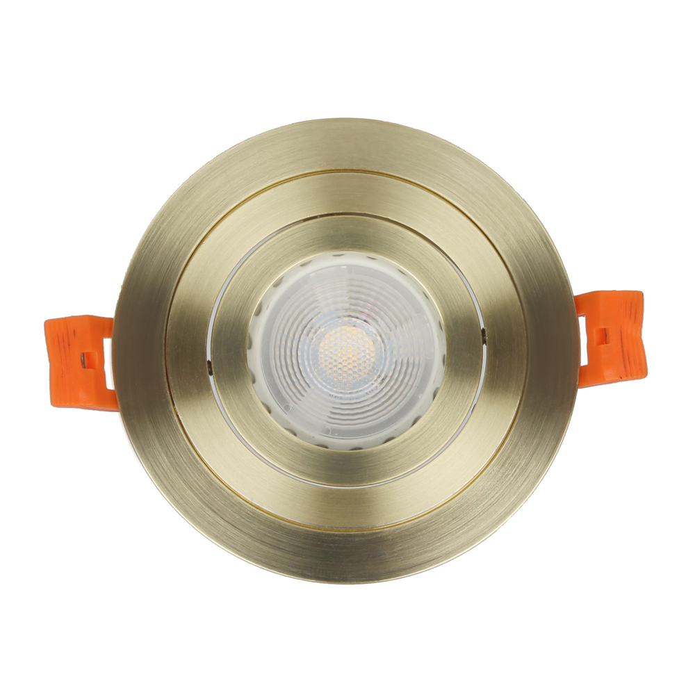 4 X Ellis & Co IP65 Satin Brass Round Tiltable Bathroom Downlights 6 4 X Ellis & Co IP65 Satin Brass Round Tiltable Bathroom Downlights - Image 6