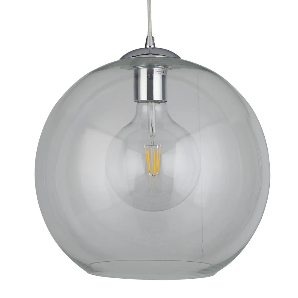 Ellis & Co Clear Glass Ball Pendant Ceiling Light, 25cm 3 Ellis & Co Clear Glass Ball Pendant Ceiling Light, 25cm - Image 3
