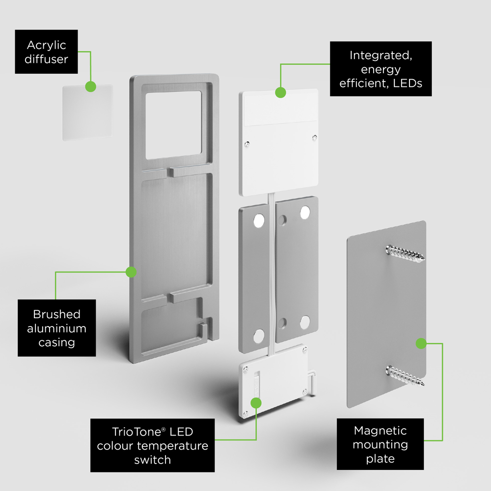 3 X Ellis & Co 3-Tone Colour Selectable Under Cabinet Light - Brushed Aluminium 3 3 X Ellis & Co 3-Tone Colour Selectable Under Cabinet Light - Brushed Aluminium - Image 3