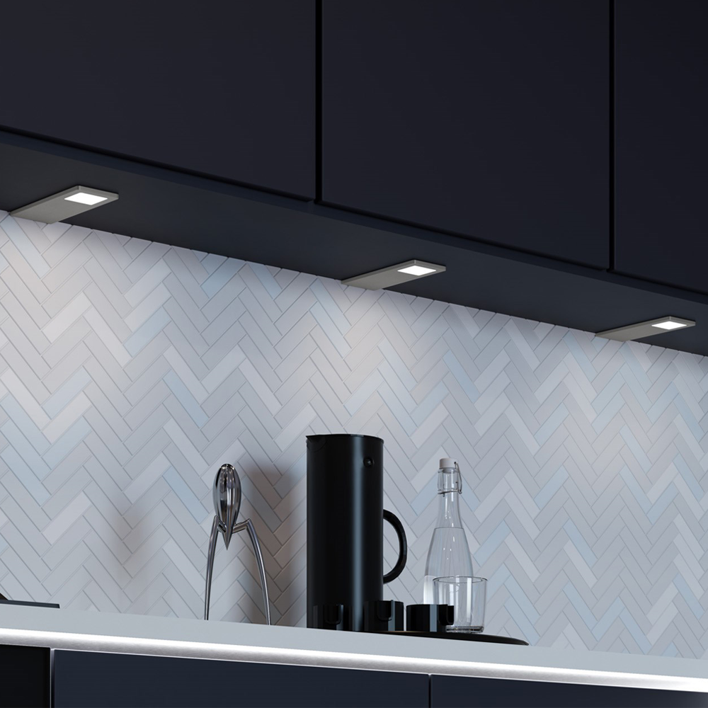 3 X Ellis & Co 3-Tone Colour Selectable Under Cabinet Light - Brushed Aluminium 1 3 X Ellis & Co 3-Tone Colour Selectable Under Cabinet Light - Brushed Aluminium