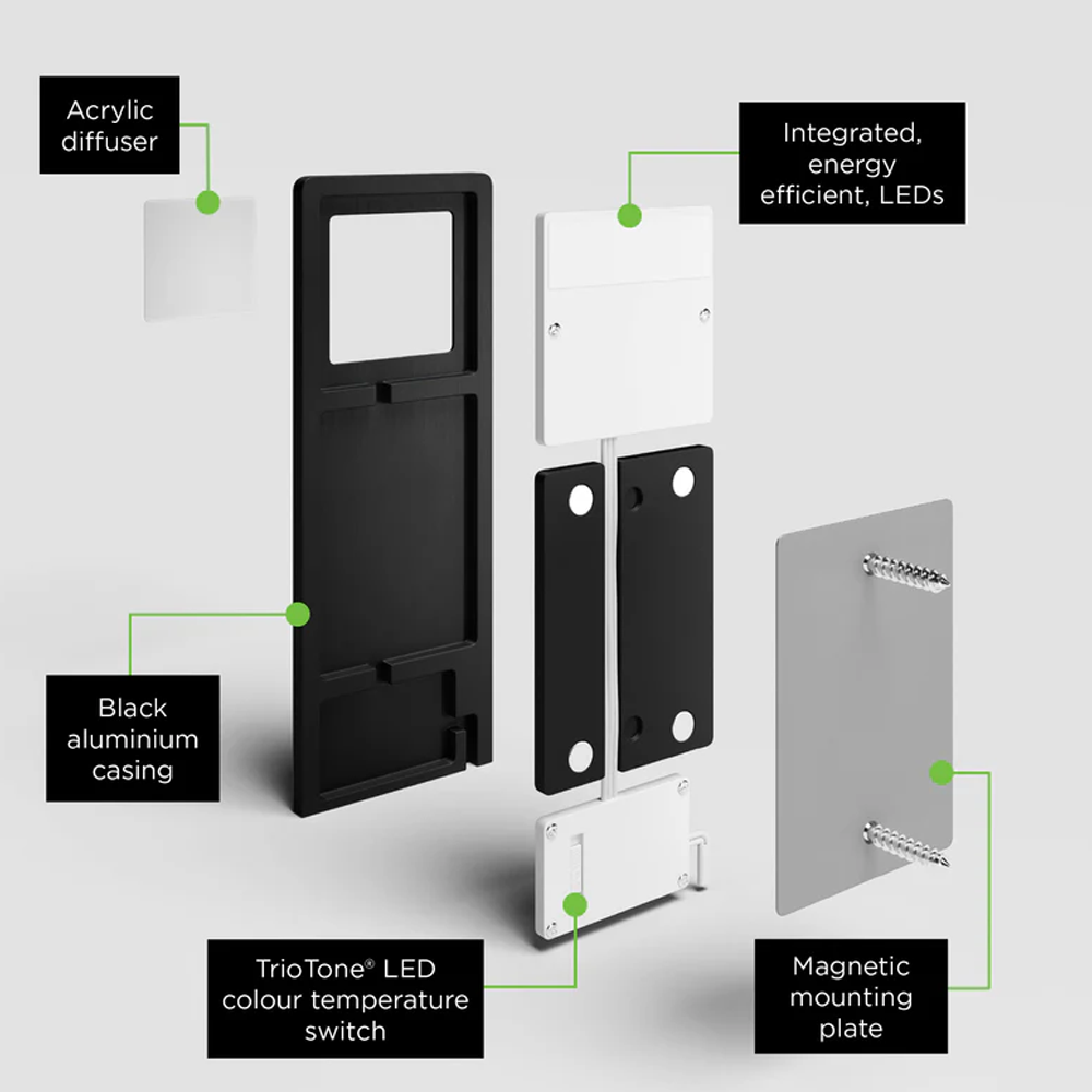 3 X Ellis & Co 3-Tone LED Colour Selectable Under Cabinet Light - Black 3 3 X Ellis & Co 3-Tone LED Colour Selectable Under Cabinet Light - Black - Image 3
