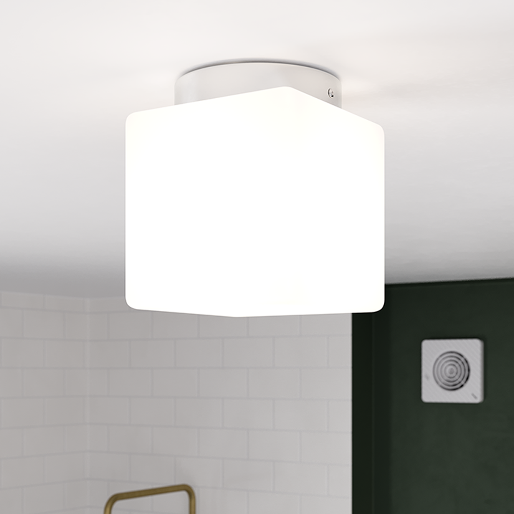 Ellis & Co Square Bathroom Chrome Ceiling Light 1 Ellis & Co Square Bathroom Chrome Ceiling Light