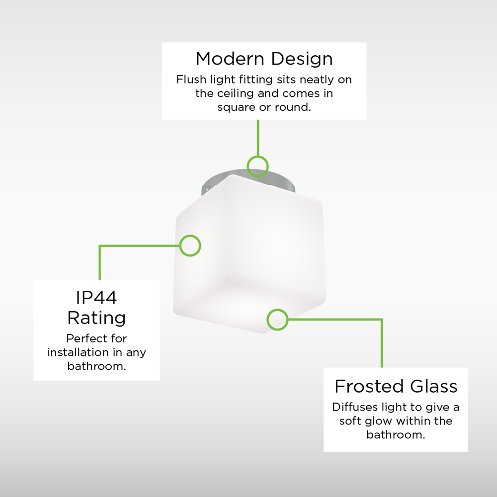 Ellis & Co Square Bathroom Chrome Ceiling Light 3 Ellis & Co Square Bathroom Chrome Ceiling Light - Image 3