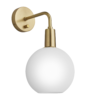 Industville Sleek Opal 7" Glass Globe Wall Light - Brass Holder