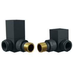 Square Anthracite Corner Radiator Valves