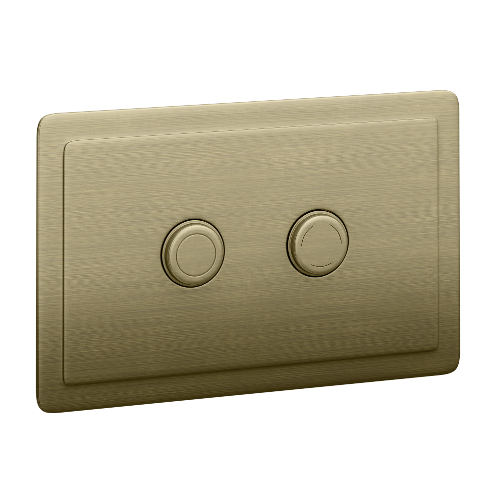 Trafalgar 2-Button Flush Plate - Antique Brass 4 Trafalgar 2-Button Flush Plate - Antique Brass - Image 4