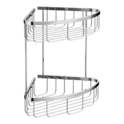 Toreno Modern 2 Tier Corner Fixed Wire Basket -Victorian Plumbing Store tr2tcrb d2