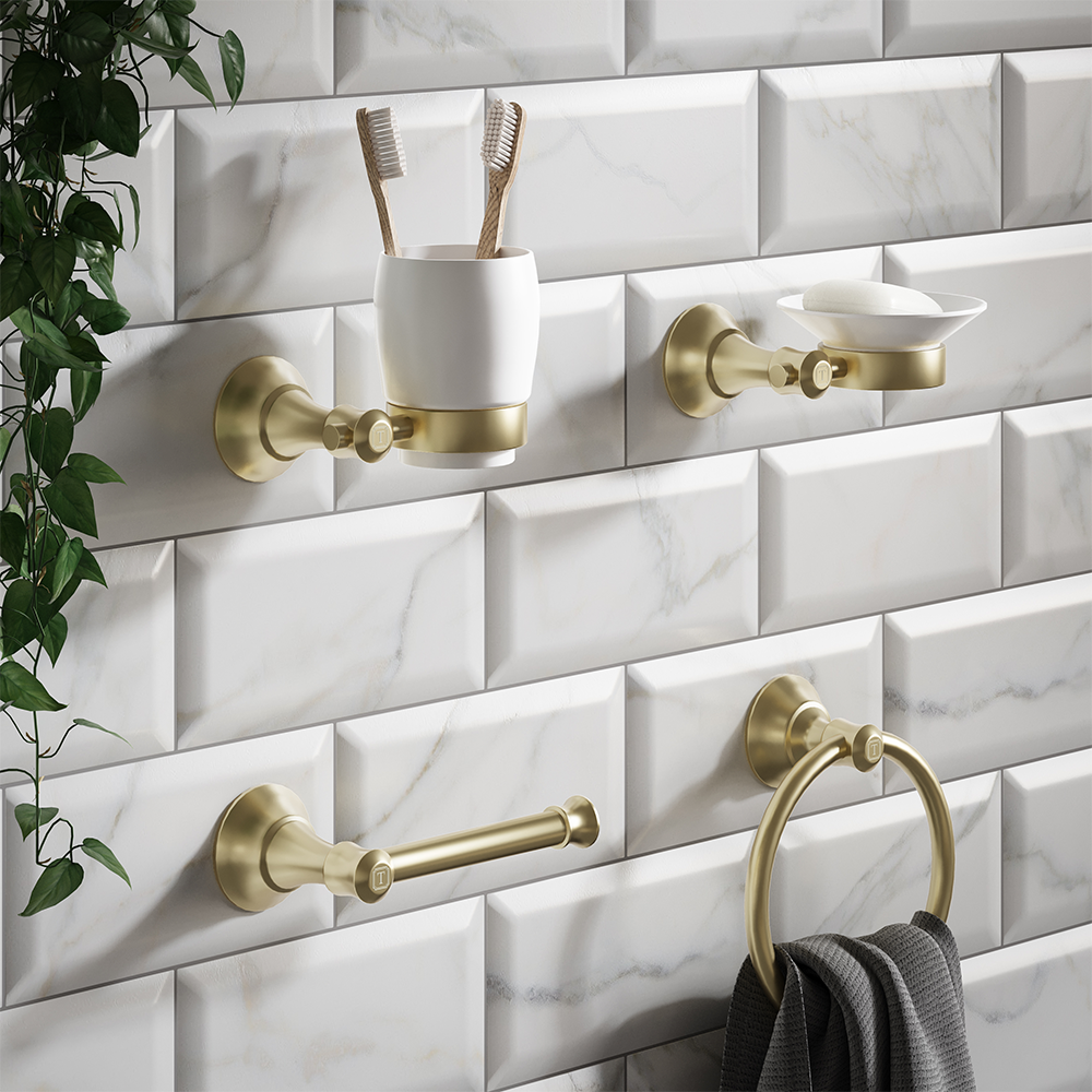 Trafalgar Toilet Roll Holder - Brushed Brass 3 Trafalgar Toilet Roll Holder - Brushed Brass - Image 3