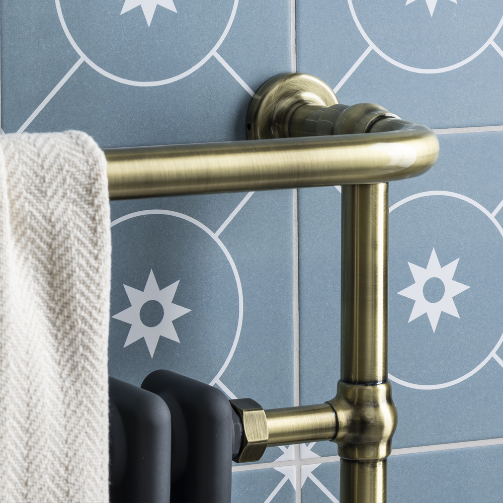 Chatsworth Savoy Traditional Heated Towel Rail Radiator (Antique Brass & Anthracite Grey) 2 Chatsworth Savoy Traditional Heated Towel Rail Radiator (Antique Brass & Anthracite Grey) - Image 2