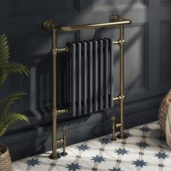 Chatsworth Savoy Traditional Heated Towel Rail Radiator (Antique Brass & Anthracite Grey) 13 Chatsworth Savoy Traditional Heated Towel Rail Radiator (Antique Brass & Anthracite Grey) -Victorian Plumbing Store trd01aba l