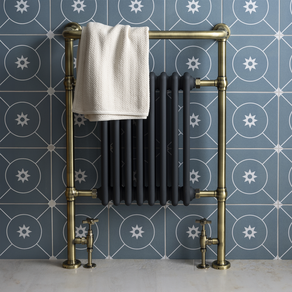 Chatsworth Savoy Traditional Heated Towel Rail Radiator (Antique Brass & Anthracite Grey) 4 Chatsworth Savoy Traditional Heated Towel Rail Radiator (Antique Brass & Anthracite Grey) - Image 4