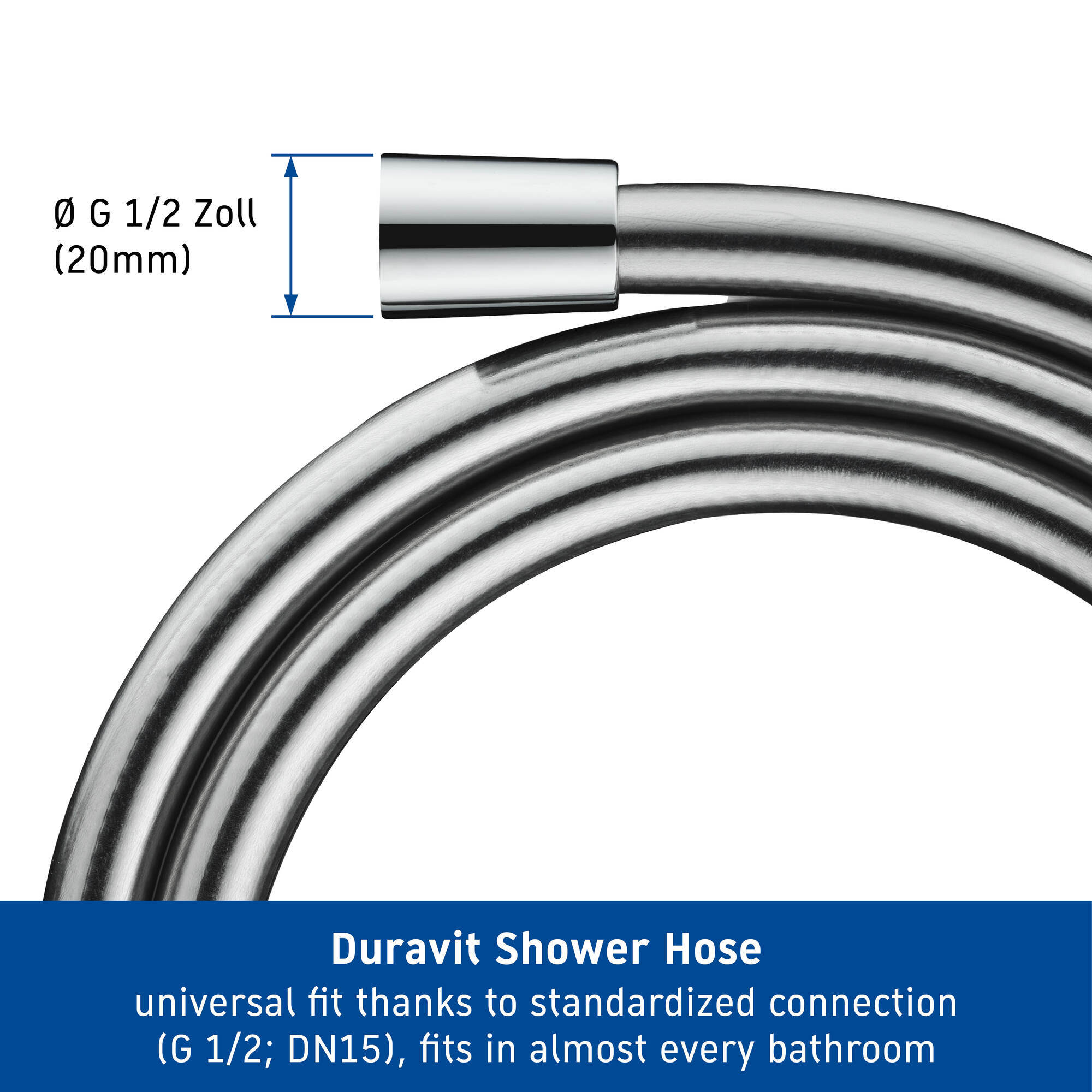 Duravit 1.6m Universal Shower Flex Hose -Chrome 6 Duravit 1.6m Universal Shower Flex Hose -Chrome - Image 6