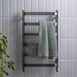 Venice Brushed Black Nickel Designer Heated Towel Rail (500 X 800mm) -Victorian Plumbing Store venbn85 l2
