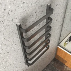 Venice Brushed Black Nickel Designer Heated Towel Rail (500 X 800mm) -Victorian Plumbing Store venbn85d2