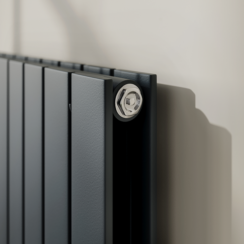 Urban Horizontal Radiator - Anthracite - Double Panel (600mm High) 2 Urban Horizontal Radiator - Anthracite - Double Panel (600mm High) - Image 2