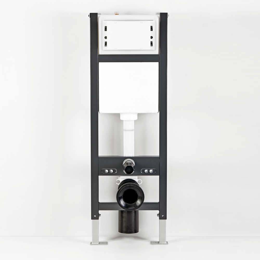 Arezzo Toilet Cistern Frame With Chrome Dual Flush Plate For Wall Hung Pans - Square Buttons 5 Arezzo Toilet Cistern Frame With Chrome Dual Flush Plate For Wall Hung Pans - Square Buttons - Image 5